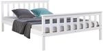 Homestyle4u Massivholzbett 140x200 Wei&szlig; mit Lattenrost, Kiefer