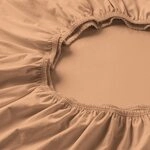ESTELLA Spannbetttuch Zwirnjersey | Sand | 200x200 cm | b&uuml;gelfreie &...