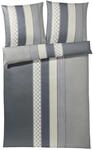 JOOP! Mako-Satin Bettw&auml;sche Cornflower Stripe 4069, deep coal, 155x220+80x80 cm
