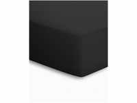 schlafgut Mako-Jersey Basic Spannbetttuch, Baumwolle, schwarz, 200 x 150 cm