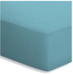 schlafgut 15001-00000617-004-699 Mako-Jersey Basic Spannbetttuch, Baumwolle, Lagune,