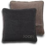 Joop! Kissenh&uuml;lle Uni Doubleface Taupe-Anthrazit Baumwolle/Polyacryl, Ma&szlig;e: 50cm x