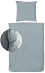 Hahn Linon Bettw&auml;sche 135x200 cm + 80x80 cm Stone Washed Salbei