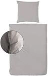 Hahn Baumwolle Stone Washed Bettw&auml;sche 2 TLG. mit Rei&szlig;verschluss weich