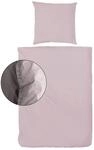 Hahn Baumwolle Stone Washed Bettw&auml;sche 2 TLG. mit Rei&szlig;verschluss weich