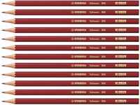 Bleistift - STABILO Schwan in rot - Härtegrad 2B - 12er Pack