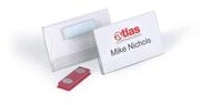 Durable Namensschild (mit Magnet, 40 x 75 mm) Packung &agrave; 25 St&uuml;ck, transparent,