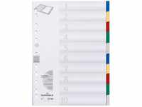 Durable Ordnerregister, aus PP, Tabe blanko/2 x 5-farbig, für A4, 10 Blatt, 25er