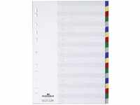 Durable Blanko-Register aus PP (20-teilig, Universallochung) 1 Stück, farbiger