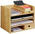 Relaxdays Schreibtisch Organizer, Briefablage A4, Notizzettel und Stifte ordnen,