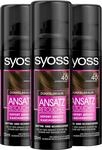 Syoss Ansatz Retoucher Kaschierspray Dunkelbraun Stufe 1 (3 x 120 ml), Ansatzspray
