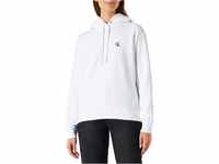 Calvin Klein Jeans Damen Sweatshirt Ck Embroidery mit Kapuze, Weiß (Bright...