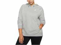 Nike Damen W NSW ESSNTL Hoody PO FLC Plus Kapuzenpullover, grau/weiß (DK Grey