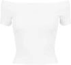 Urban Classics Damen Ladies Off Shoulder Rib Tee T Shirt, Wei&szlig;, S EU