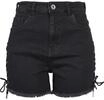 Urban Classics Damen Ladies Highwaist Denim Lace Up Shorts, Schwarz, 29 EU