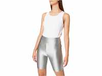Urban Classics Damen Ladies Highwaist Shiny Metallic Cycle Shorts darksilver 5XL