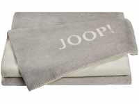 Joop! Plaid Decke Uni Doubleface Ecru-Rauch Baumwolle/Dralon, Maße: 200cm x...