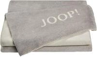 Joop! Plaid Decke Uni Doubleface Ecru-Rauch Baumwolle/Dralon, Ma&szlig;e: 200cm x...
