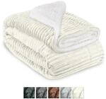 Beautissu Sherpa Decke Kuscheldecke Glitzereffekt 150x200 cm XL Natur &ndash; Dicke