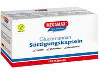 MEGAMAX Glucomannan Sättigungskapseln 120 Kapseln Vegan -Abnehmen mit Konjak