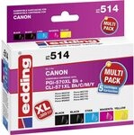 edding Druckerpatrone EDD-514 - Multipack 5-2X Schwarz, Cyan, Magenta, Gelb - 1x 25