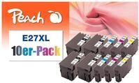 Peach E27 10er-Pack Druckerpatronen XL (4xBK, 2xC, 2xM, 2xY) ersetzt Epson T2716, No.
