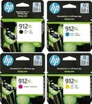 HP 912XL (3YP34AE) Multipack (Schwarz, Rot, Gelb, Blau) Original Druckerpatronen mit