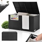 Juskys Polyrattan Auflagenbox Ikaria 950 L inkl. Deckel mit Hubautomatik &...