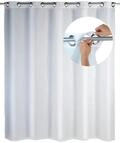 WENKO Duschvorhang Comfort Flex Wei&szlig;, Textil-Vorhang f&uuml;rs Badezimmer, gro&szlig;e