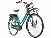 Adore Alu E-City-Bike Damen 28'' Cantaloupe blau Frontmotor 36 V/10,4 Ah 3...