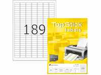 TopStick 8780 Universal Etiketten, 100 Blatt, 25,4 x 10 mm, 189 pro A4 Bogen, 18900