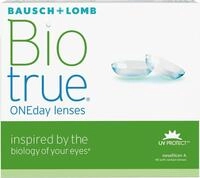 Bausch + Lomb Biotrue ONEday Tageslinsen, sph&auml;rische Kontaktlinsen, weich, 90