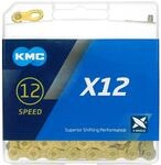Fahrrad Kette, KMC Fahrradkette, X12 Ti-N Gold, 1/2" x 11/128", 126 Glieder,...