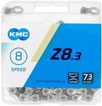 Fahrrad Kette, KMC Fahrradkette, Z8 Silver/Grey, 1/2" x 3/32", 114 Glieder,...