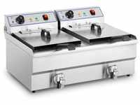 Royal Catering RCSF-16DTH Fritteuse Edelstahl Doppel Friteuse Elektrofritteuse...
