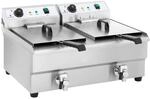 Royal Catering Doppel-Fritteuse aus Edelstahl (2 x 16 l Kapazit&auml;t, 2 x 3200 Watt,