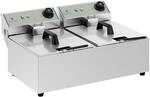 Royal Catering Fritteuse Edelstahl Doppel Fritteuse RCEF-10DY-ECO (2 x 10 Liter, 2 x