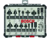 Bosch Professional 15tlg. Fräser Set Mixed (für Holz, Zubehör Oberfräsen mit 8 mm