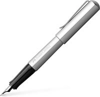 Faber-Castell 150510 - F&uuml;llerfederhalter Hexo, Feder M, Schaftfarbe silber, 1 St&uuml;ck