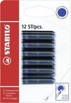 STABILO - Tintenpatronen zum Nachf&uuml;llen - Refill - 12er Pack - blau (l&ouml;schbar)