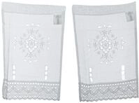 Home Fashion 023/915-0105 045X0030CM Fensterbilder Leinenstruktur Lochstickerei,