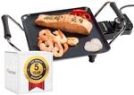Bestron elektrischer Tischgrill, kleine Plancha-/Teppanyaki-Grillplatte mit