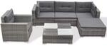vidaXL Gartenm&ouml;bel 17-TLG. Poly Rattan Lounge Sofa Sitzgruppe Gartengarnitur