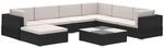 vidaXL 8-TLG. Garten-Lounge-Set mit Auflagen Poly Rattan Schwarz