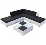 vidaXL Gartenm&ouml;bel 6-TLG. mit Auflagen Sitzgruppe Lounge Sitzgarnitur Gartenset Sofa