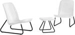 Keter 17197637 Lounge Set Rio, Rattanoptik, Kunststoff, wei&szlig;, Mittel