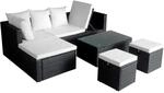 vidaXL Garten Sofagarnitur 4-TLG. Poly Rattan Lounge Gartenm&ouml;bel Sofa Ecksofa