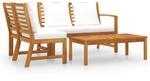 vidaXL Akazienholz Massiv Gartenm&ouml;bel 4-TLG. mit Auflagen Sitzgruppe Lounge...