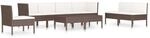 vidaXL Gartenm&ouml;bel 9-TLG. mit Auflagen Lounge Sofa Garten Garnitur Sitzgruppe