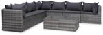 vidaXL Gartenm&ouml;bel 8-TLG. Poly Rattan Sitzgruppe Gartengarnitur Lounge Ecksofa